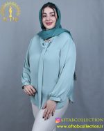 شومز ساتن یقه کراواتی سایزبزرگ