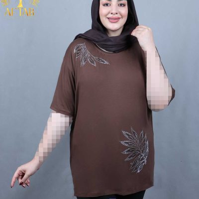 تیشرت نگین خوشه ای رنگی سایزبزرگ
