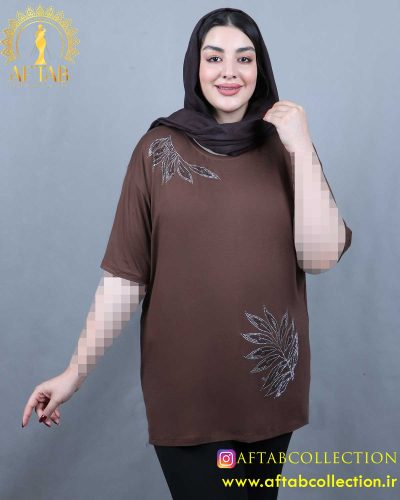 تیشرت نگین خوشه ای رنگی سایزبزرگ