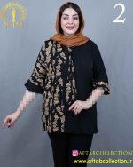 شومیز الیزا کراواتی طرحدار سایزبزرگ