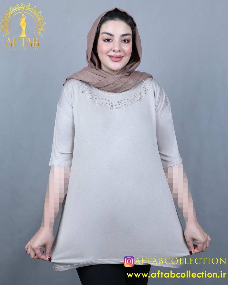 تیشرت یقه نگین سایزبزرگ تیشرت یقه نگین سایزبزرگ