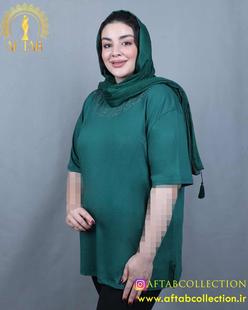 تیشرت یقه نگین سایزبزرگ تیشرت یقه نگین سایزبزرگ