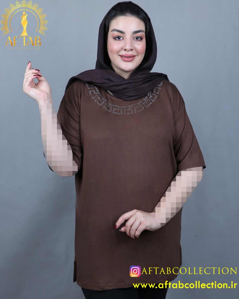 تیشرت یقه نگین سایزبزرگ تیشرت یقه نگین سایزبزرگ