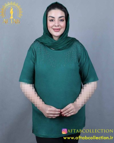 تیشرت نگین آبشاری لوزی سایزبزرگ