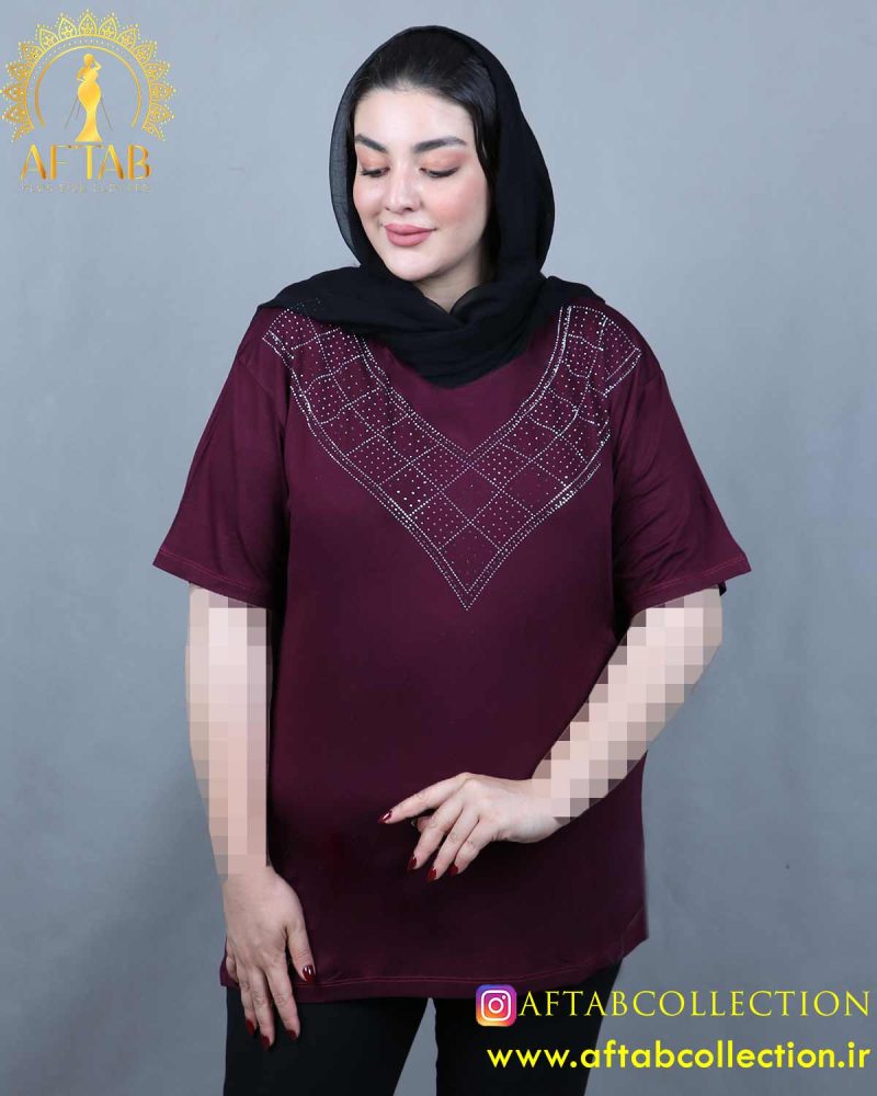 تیشرت نگین لوزی سایزبزرگ