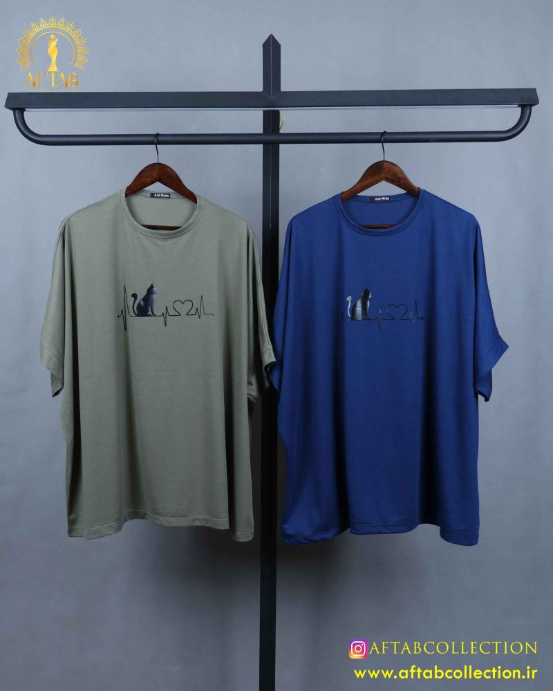 تیشرت کیمونو چاپی سایزبزرگ سبز