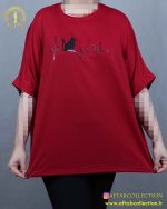 تیشرت کیمونو چاپی سایزبزرگ قرمز