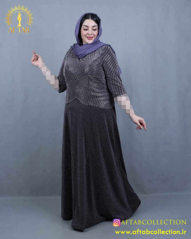 پیراهن مجلسی لمه دو تیکه سایزبزرگ