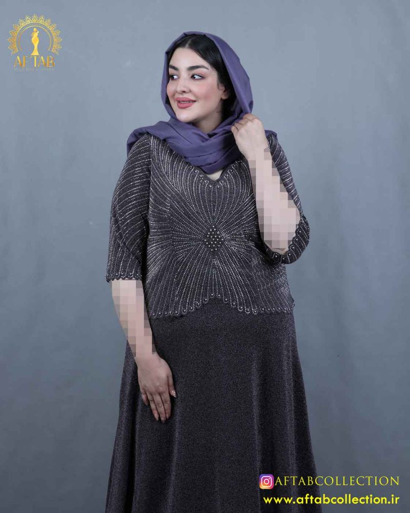 پیراهن مجلسی لمه دو تیکه سایزبزرگ