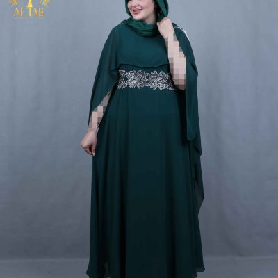 پیراهن مجلسی سرشانه نگین سایزبزرگ