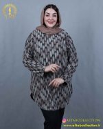 تونیک ملانژ طرحدار سایزبزرگ