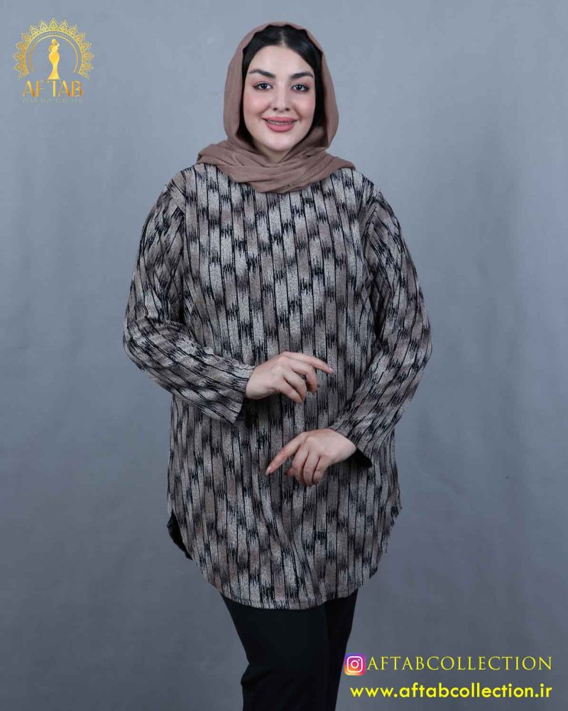 تونیک ملانژ طرحدار سایزبزرگ