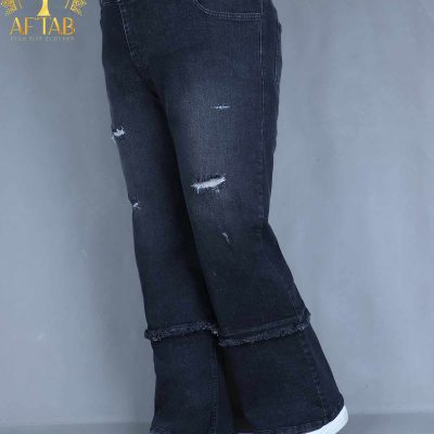 شلوار جین واید زیپدار سایزبزرگ