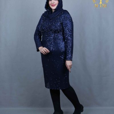 پیراهن مجلسی میدی پولک سایزبزرگ