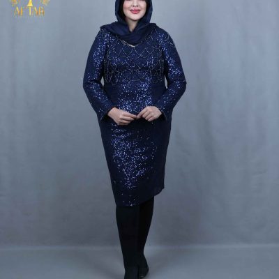 پیراهن مجلسی میدی پولک سایزبزرگ