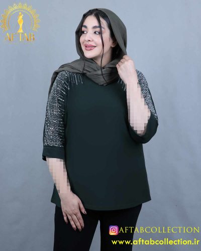 شومیز جودون سر شانه نگین سایزبزرگ