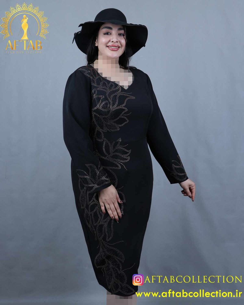 پیراهن مجلسی میدی نگین لاله سایزبزرگ