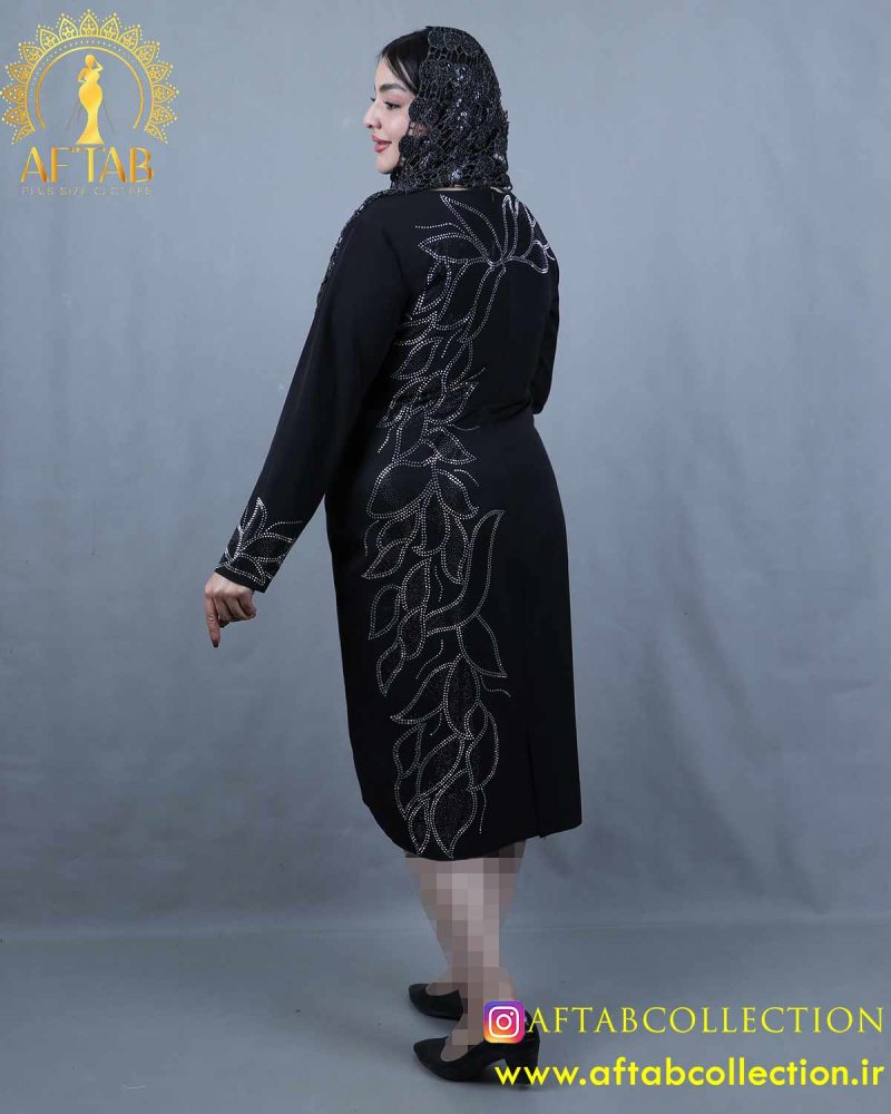 پیراهن مجلسی میدی نگین لاله سایزبزرگ