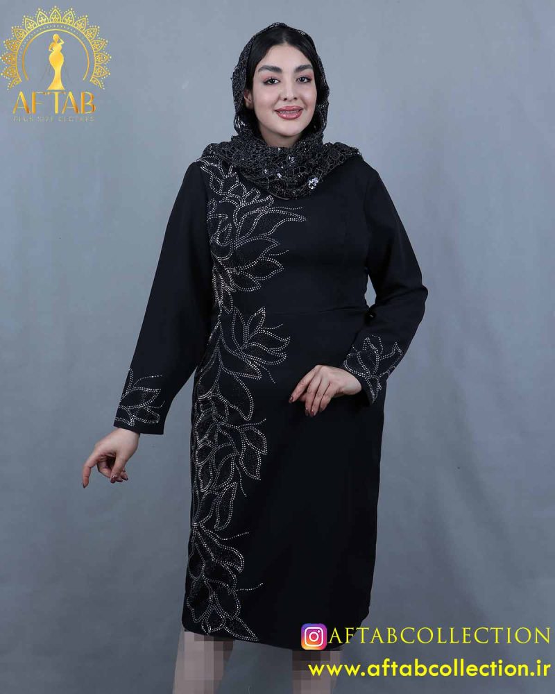 پیراهن مجلسی میدی نگین لاله سایزبزرگ