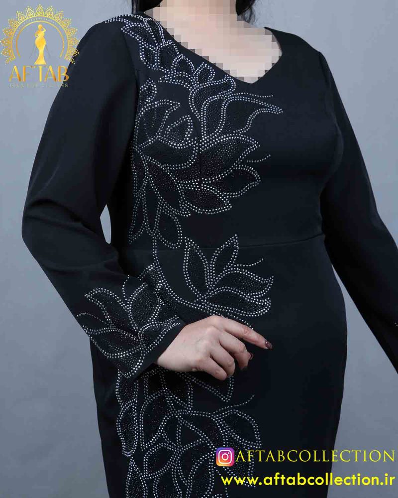 پیراهن مجلسی میدی نگین لاله سایزبزرگ