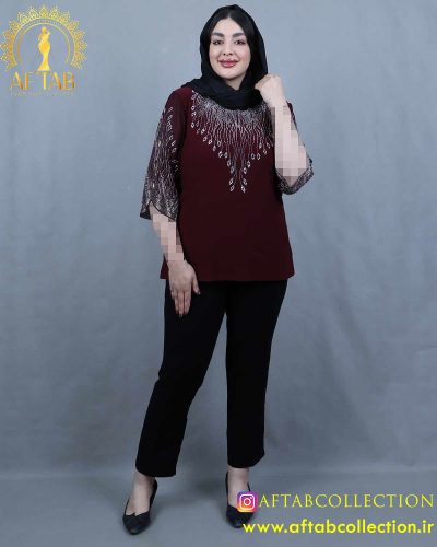 شومیز جودون نگین خوشه سایزبزرگ