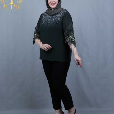 شومیز جودون آستین گل سایزبزرگ