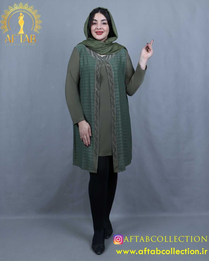 تونیک دوتیکه نگینی سایزبزرگ تونیک دوتیکه نگینی سایزبزرگ