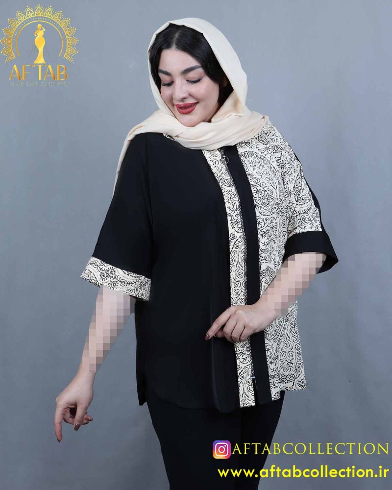 شومیز جلو زیپ سایزبزرگ