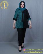 شومیز الیزا کراواتی طرحدار سایزبزرگ