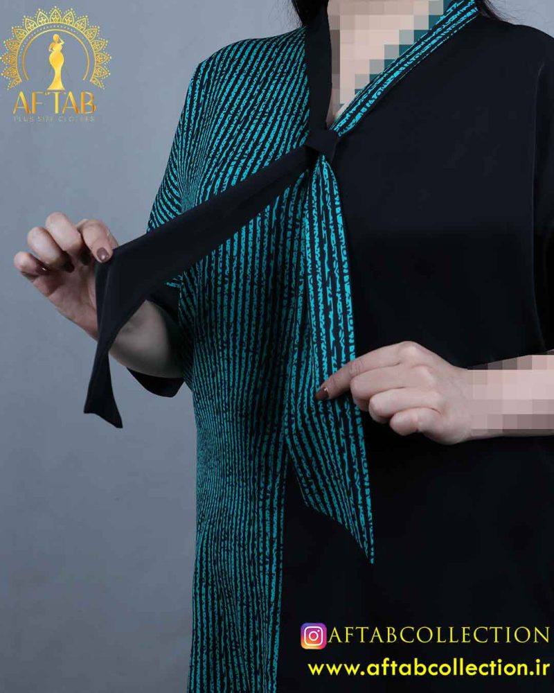 شومیز الیزا کراواتی طرحدار سایزبزرگ