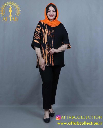 شومیز الیزا کراواتی طرحدار سایزبزرگ