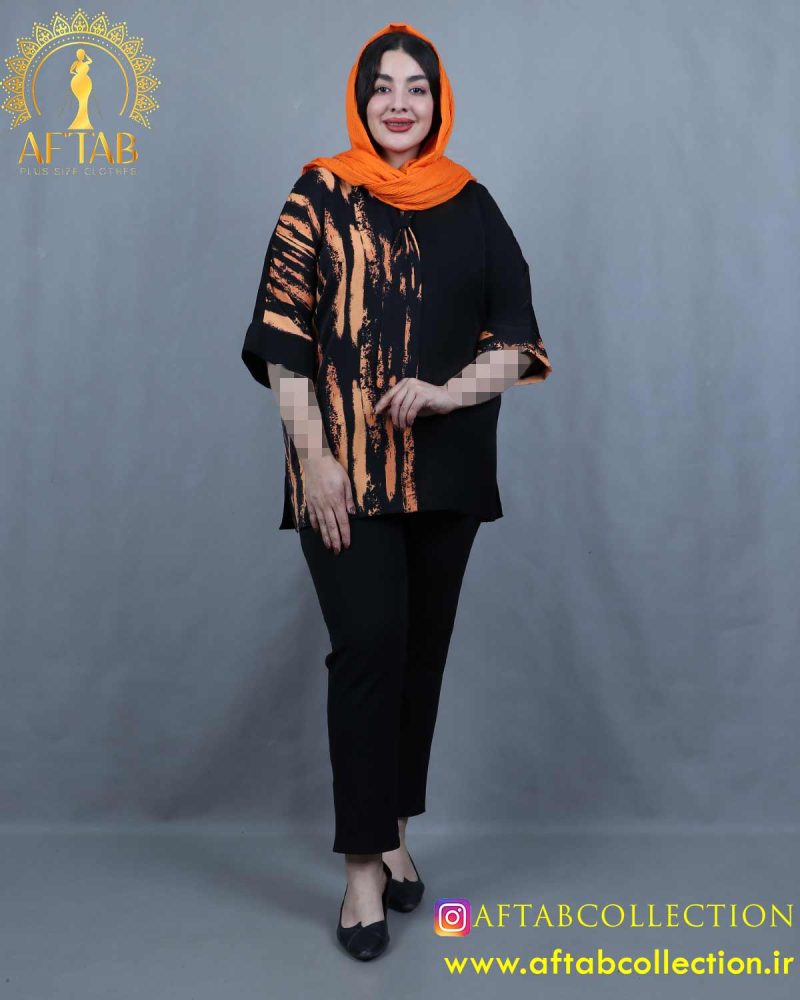 شومیز الیزا کراواتی طرحدار سایزبزرگ شومیز الیزا کراواتی طرحدار سایزبزرگ