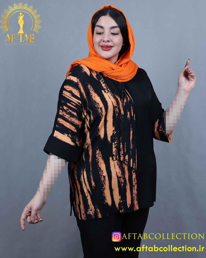 شومیز الیزا کراواتی طرحدار سایزبزرگ