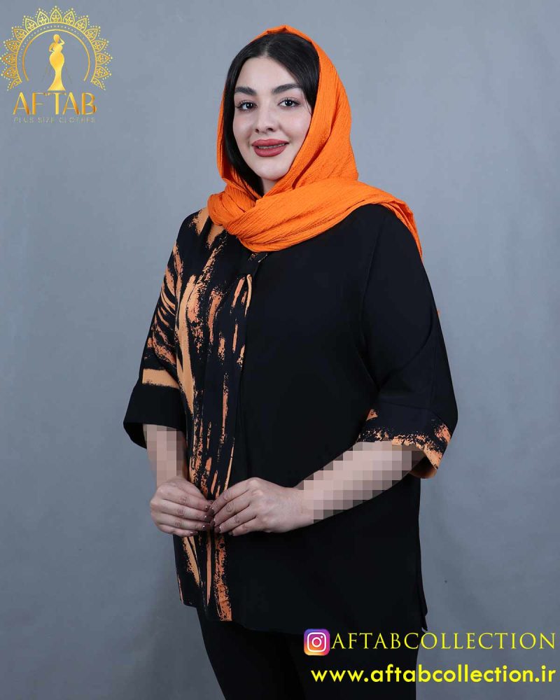 شومیز الیزا کراواتی طرحدار سایزبزرگ