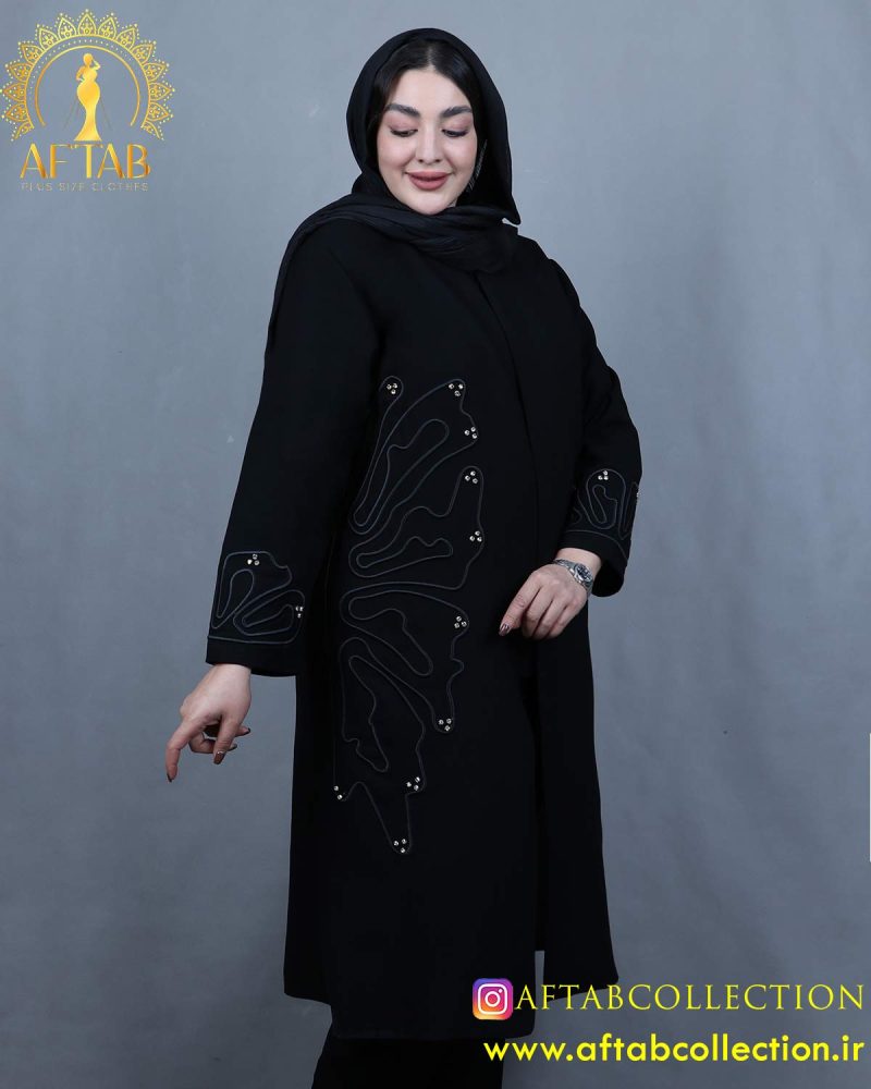 مانتو مجلسی گلدوزی سایزبزرگ راحت