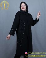 مانتو مجلسی گلدوزی سایزبزرگ مشکی