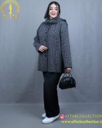کت بافت طرحدار سایزبزرگ نما دور