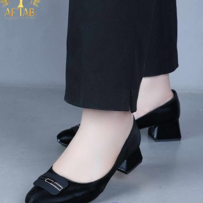 کفش مجلسی ساتن نگین مربع پابزرگ