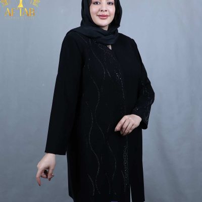 مانتو کرپ نگین موجی سایزبزرگ