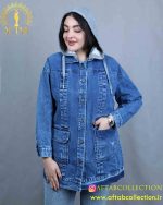 مانتو جین کلاه دار سایزبزرگ