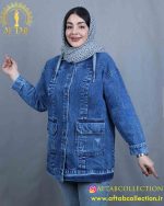 مانتو جین کلاه دار سایزبزرگ