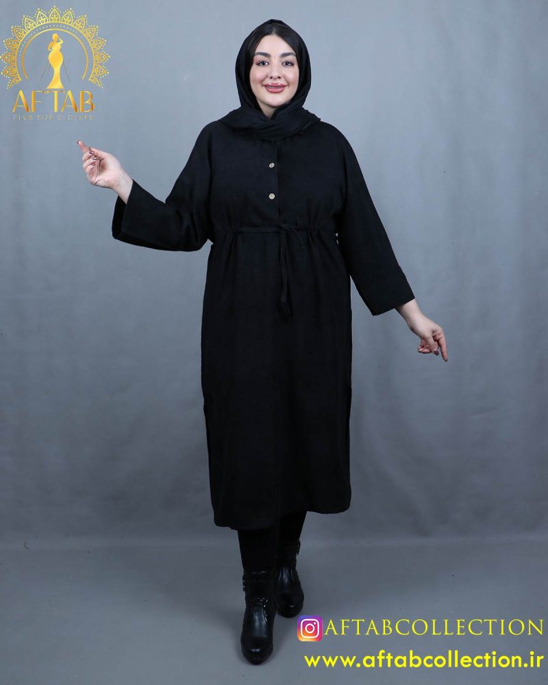مانتو کفتان مخمل کبریتی سایزبزرگ