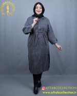 مانتو کفتان مخمل کبریتی سایزبزرگ