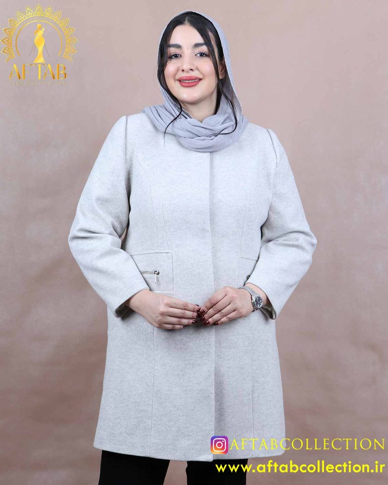 پالتو یقه گرد زیپی سایزبزرگ