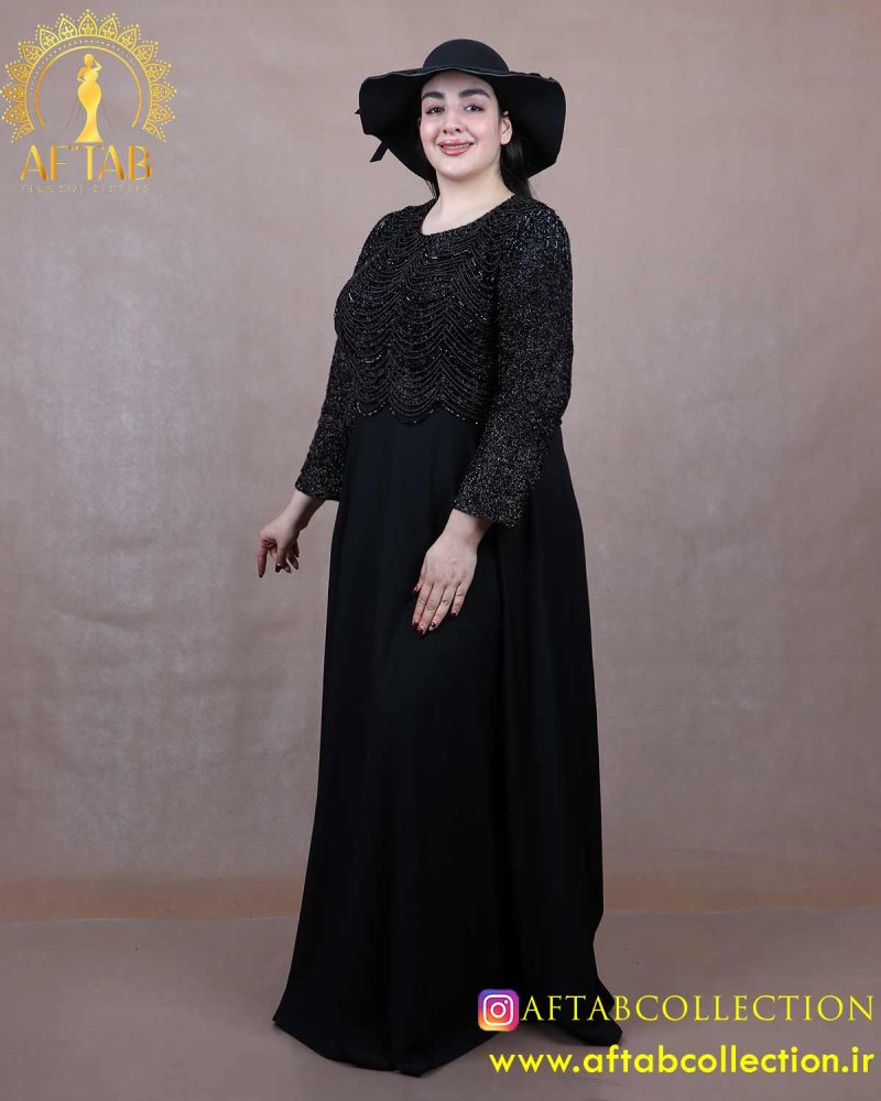 پیراهن مجلسی کرپ کش ریسه ای سایزبزرگ123