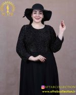پیراهن مجلسی کرپ کش ریسه ای سایزبزرگ41