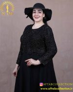 پیراهن مجلسی کرپ کش ریسه ای سایزبزرگ413
