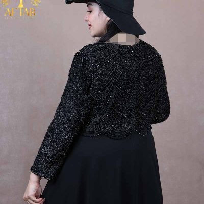 پیراهن مجلسی کرپ کش ریسه ای سایزبزرگ413..