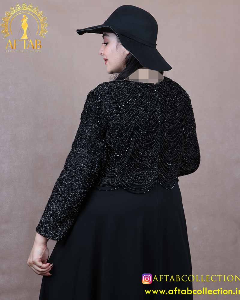 پیراهن مجلسی کرپ کش ریسه ای سایزبزرگ413..