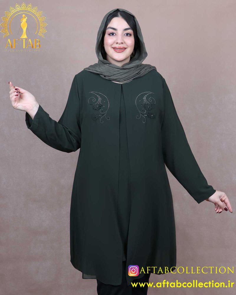 شومیز حریر گل شکوفه سایزبزرگ
